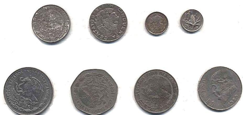 Мексиканские монеты конца 20 века. Из коллекции Лимарева В.Н.