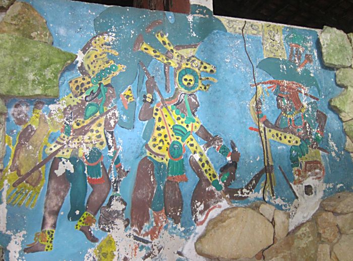 Ягуарьи индейцы. Соременный рисунок в археологической зоне. Мексика. Фото Лимарева В.Н.
