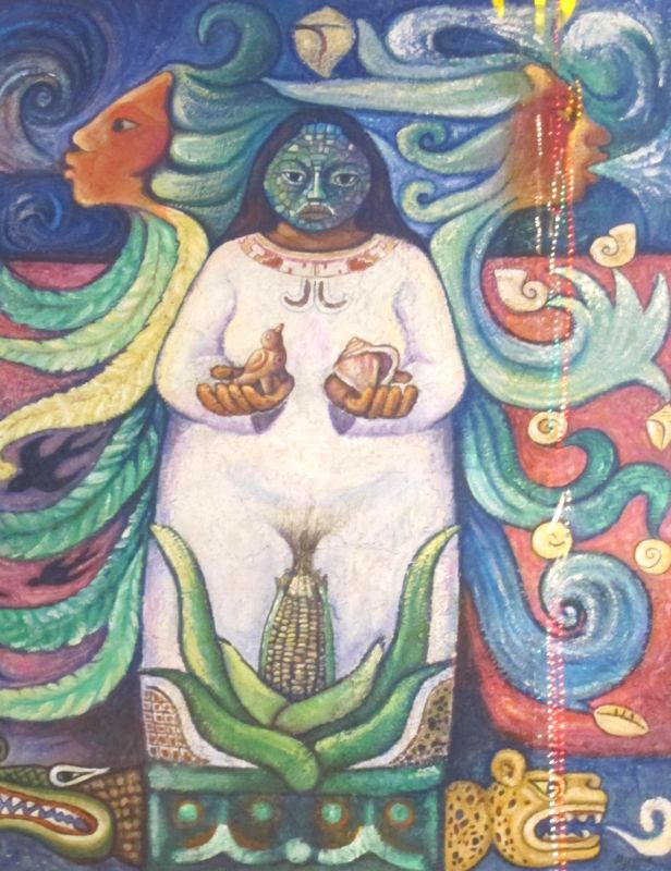 Женщина-кукуруза. Мексиканская живопись. Фото  Лимарева В.Н.